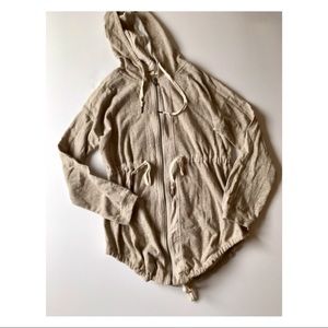 Mystree Cream Zip-Up Hoodie